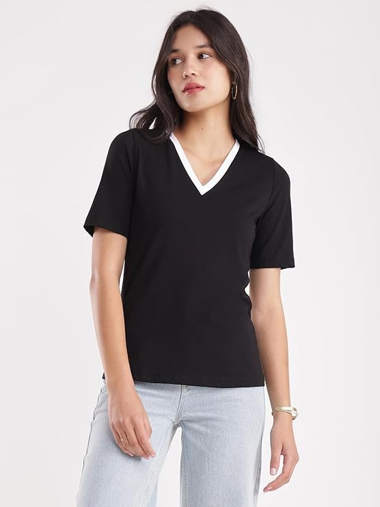 Cotton T-Shirt - Black and White